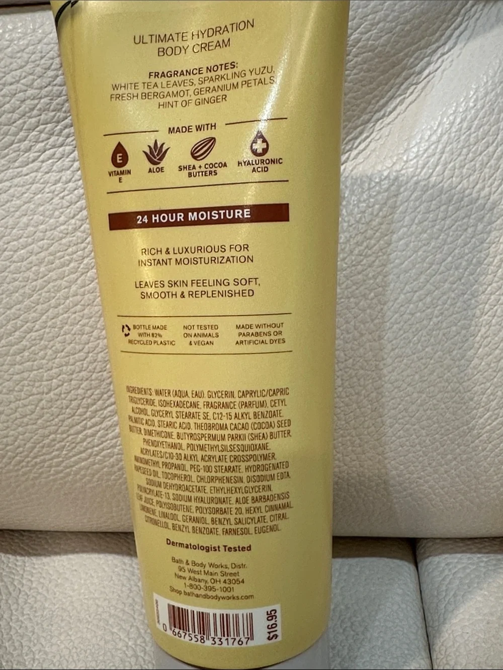 Bath and Body Works Full Size White Tea and Ginger Body Care Set